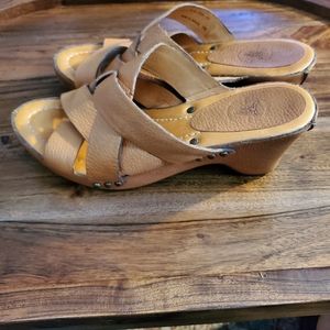 Frye Vintage Strappy Leather Wrapped Wedge Sandal